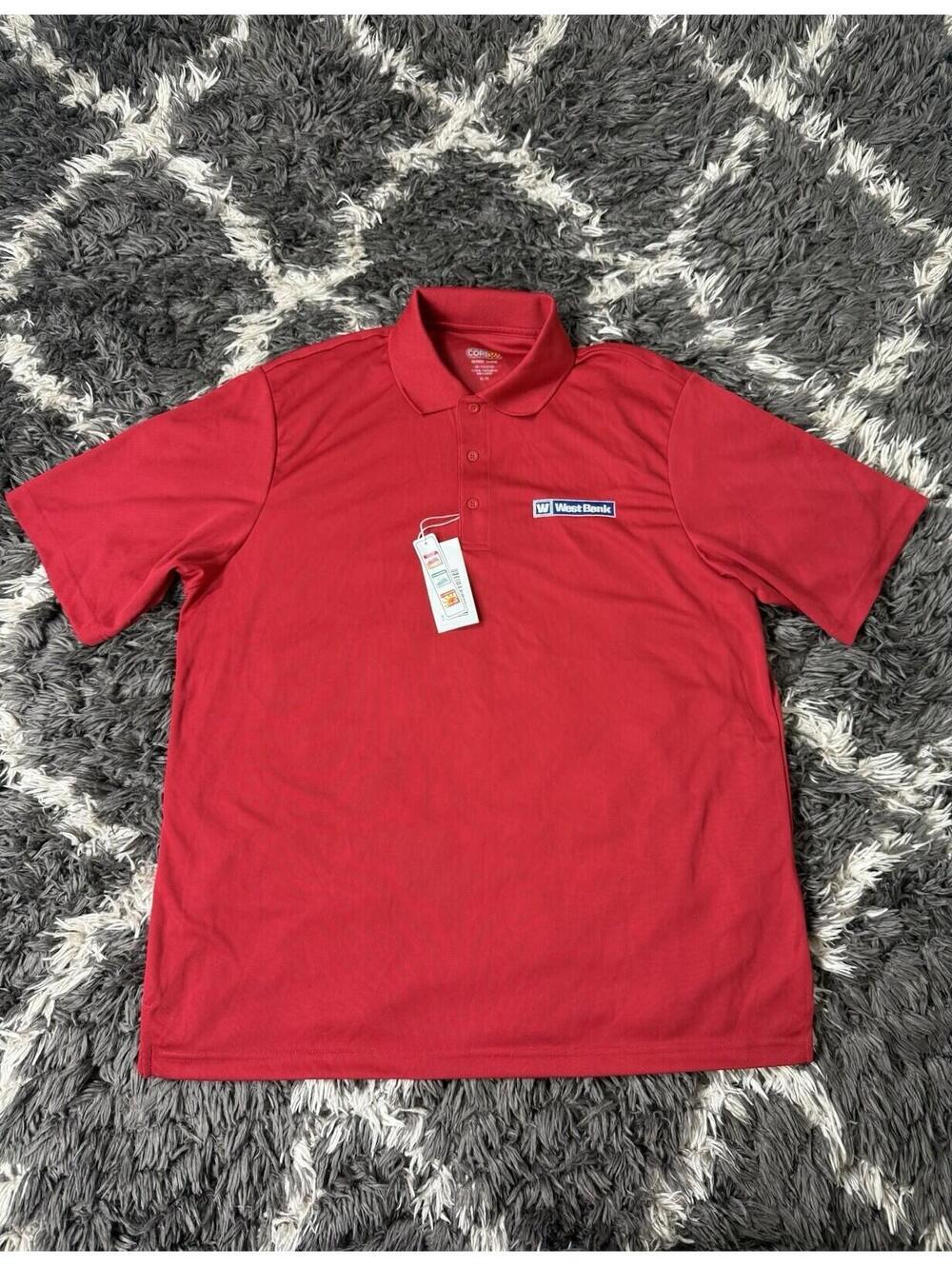Core 365 Solid Red 1/4 Button Short Sleeve Polo Shirt Men Size XL NWT UV Protect